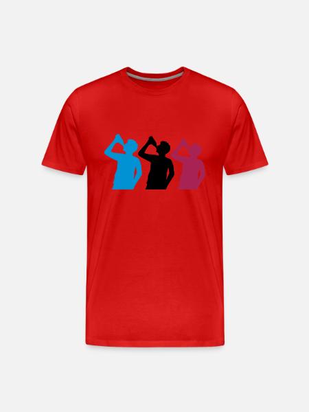 3 friends drinking beer - Men's Premium Organic T-Shirt - red