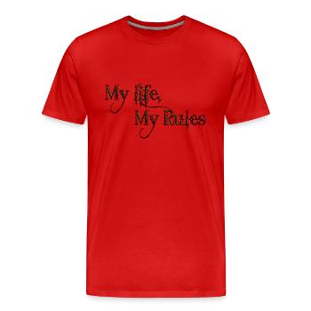 Mein Leben Meine Regeln Zitate Tattoo Zitat - Männer Premium Bio T-Shirt - Rot - Vorne - Damien (186cm)