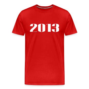 2013 - Cadeau né en 2013 - T-shirt bio Premium Homme - rouge - Devant - Damien (186cm)
