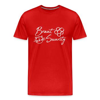 Sécurité nuptiale - T-shirt bio Premium Homme - rouge - Devant - Damien (186cm)