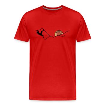 Coucher de soleil de bloc Lever de soleil - T-shirt bio Premium Homme - rouge - Devant - Damien (186cm)