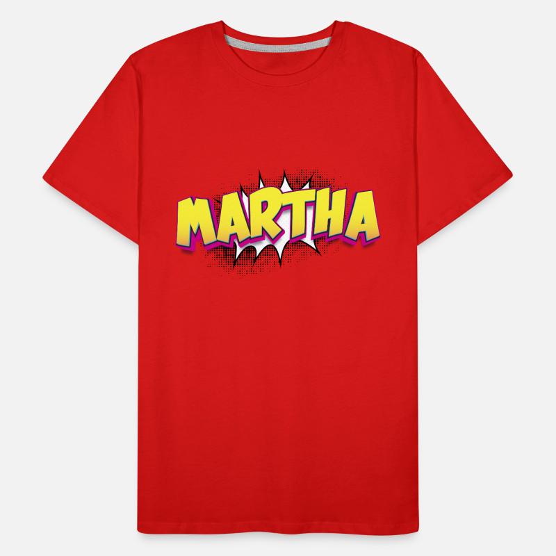 Martha Custom Name Comic Book Style Pop Art, Men's Premium Organic T-Shirt