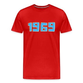 1969 das beste Jahr in Blau - Männer Premium Bio T-Shirt - Rot - Vorne - Damien (186cm)
