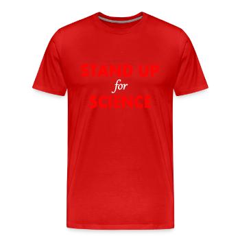 stand up for science - Men's Premium Organic T-Shirt - red - Front - Damien (186cm)