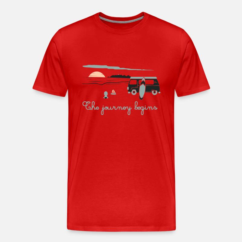 Das Abenteuer beginnt - Männer Premium Bio T-Shirt - Rot