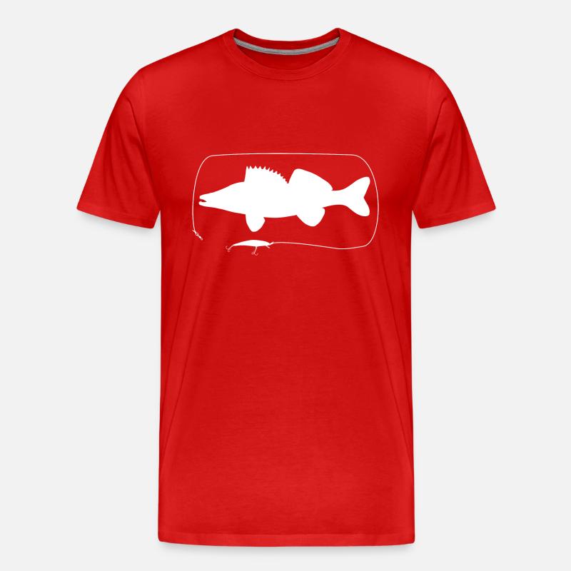 Zander mit Wobbler - Männer Premium Bio T-Shirt - Rot