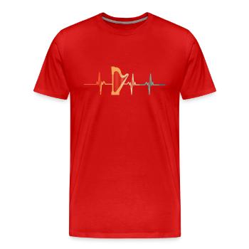 Harfenherzschlag - Männer Premium Bio T-Shirt - Rot - Vorne - Damien (186cm)