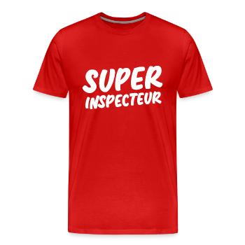 Super inspecteur - T-shirt bio Premium Homme - rouge - Devant - Damien (186cm)
