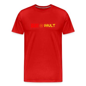 The Beat Vault - Horizontal - Men's Premium Organic T-Shirt - red - Front - Damien (186cm)