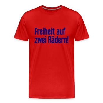 Freedom sur deux roues - Cyclist Design - T-shirt bio Premium Homme - rouge - Devant - Damien (186cm)