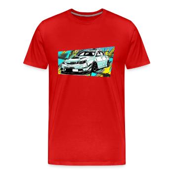 Car comic style - Men's Premium Organic T-Shirt - red - Front - Damien (186cm)