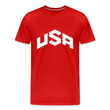 United States - Men's Premium Organic T-Shirt - red - Front - Damien (186cm)