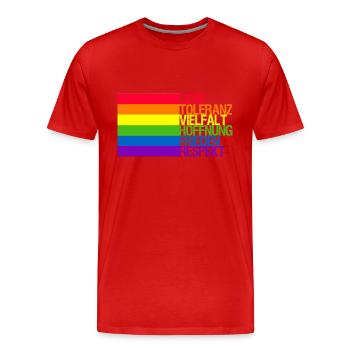 liebe toleranz - Männer Premium Bio T-Shirt - Rot - Vorne - Damien (186cm)