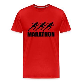 marathon - T-shirt bio Premium Homme - rouge - Devant - Damien (186cm)