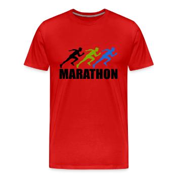 marathon - T-shirt bio Premium Homme - rouge - Devant - Damien (186cm)