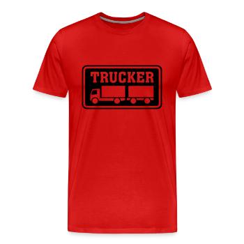 Bouclier Camionneur Remorque Train Inversé - T-shirt bio Premium Homme - rouge - Devant - Damien (186cm)