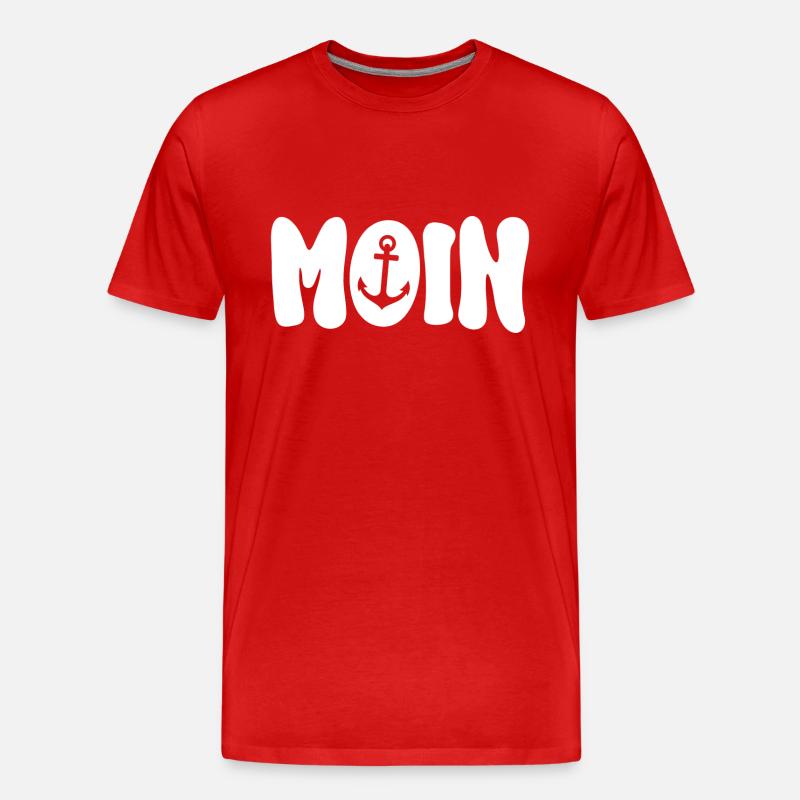 Moin Anker weiß - Männer Premium Bio T-Shirt - Rot