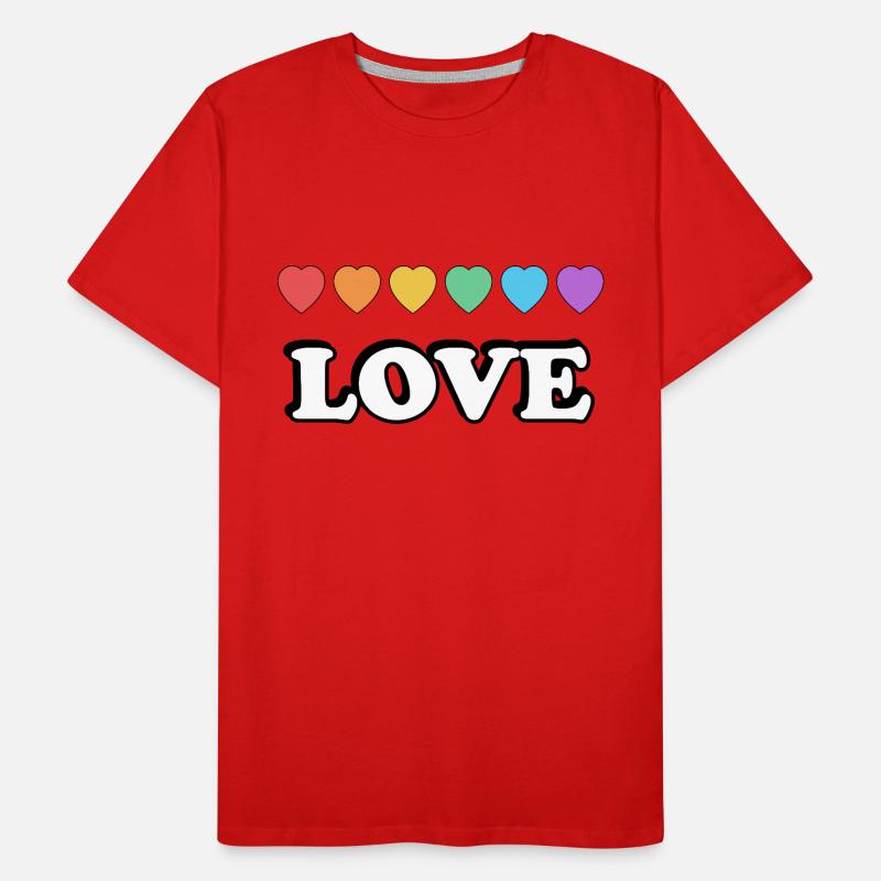 Liebe Regenbogenherzen Männer Premium Bio T-Shirt
