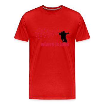 where is love - Männer Premium Bio T-Shirt - Rot - Vorne - Damien (186cm)