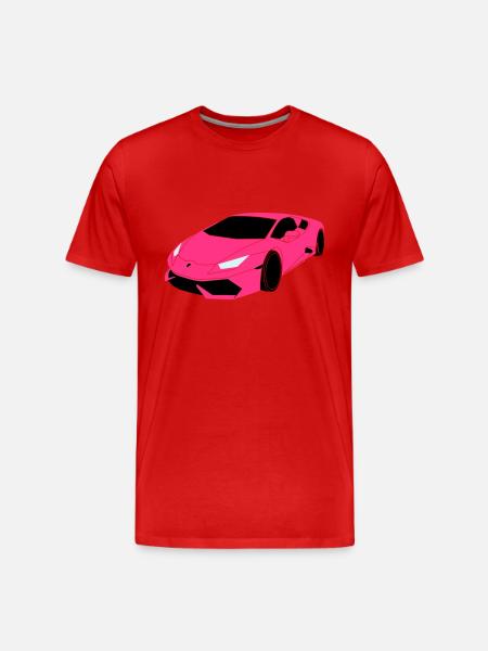 Lambo Sportwagen - Männer Premium Bio T-Shirt - Rot