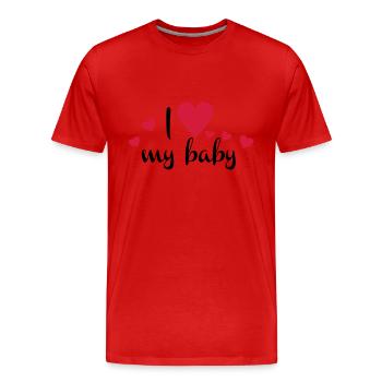 bébé - T-shirt bio Premium Homme - rouge - Devant - Damien (186cm)