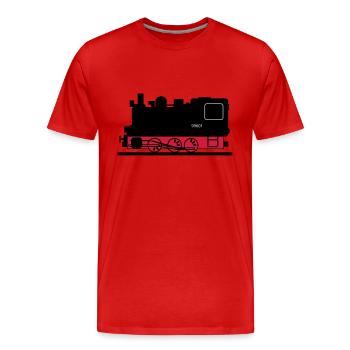 Dampflok - Männer Premium Bio T-Shirt - Rot - Vorne - Damien (186cm)