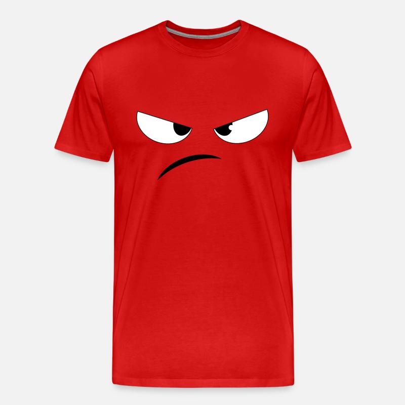 Grumpy Face für hellen Stoff - Männer Premium Bio T-Shirt - Rot