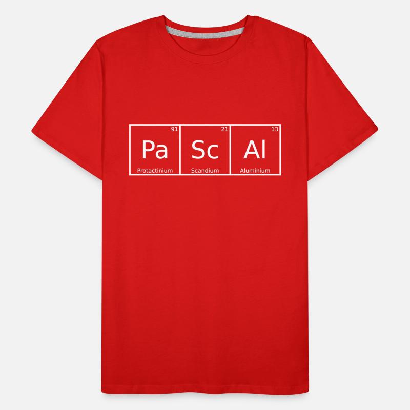 Pascal Nom Prénom Chimie Éléments du tableau périodique T-shirt bio Premium Homme