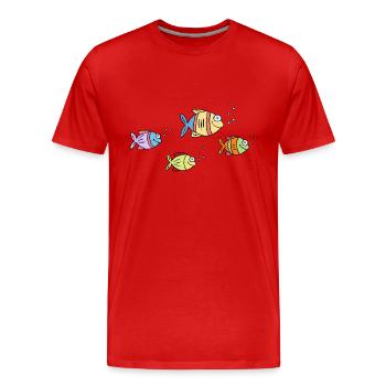 colorful fish water sea graffiti children's drawing - Men's Premium Organic T-Shirt - red - Front - Damien (186cm)
