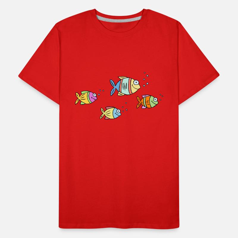 Poisson Cichlide Eau Mer Graffiti Dessin T-shirt bio Premium Homme