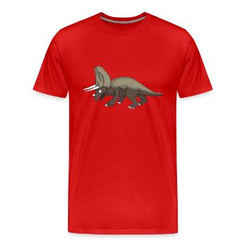 Dino 29 - Men's Premium Organic T-Shirt - red - Front - Damien (186cm)