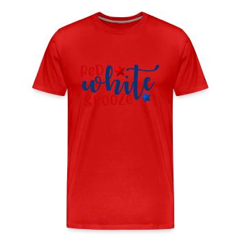 red white booze 4th of july america - Men's Premium Organic T-Shirt - red - Front - Damien (186cm)
