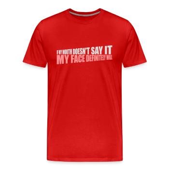 Mon visage le fera certainement - T-shirt bio Premium Homme - rouge - Devant - Damien (186cm)