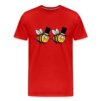 Team Cylinder Hat Bees - Men's Premium Organic T-Shirt - red - Front - Damien (186cm)