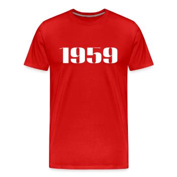 1959 - Cadeau né en 1959 - T-shirt bio Premium Homme - rouge - Devant - Damien (186cm)