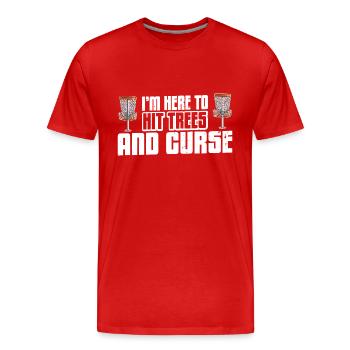 Frisbee Discgolf Disc Golf Sport Throwing - Men's Premium Organic T-Shirt - red - Front - Damien (186cm)