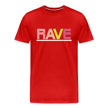 Rave - Männer Premium Bio T-Shirt - Rot - Vorne - Damien (186cm)