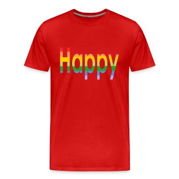 Feliz - Glücklich - Männer Premium Bio T-Shirt - Rot - Vorne - Damien (186cm)