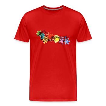 Nimms leicht - Männer Premium Bio T-Shirt - Rot - Vorne - Damien (186cm)