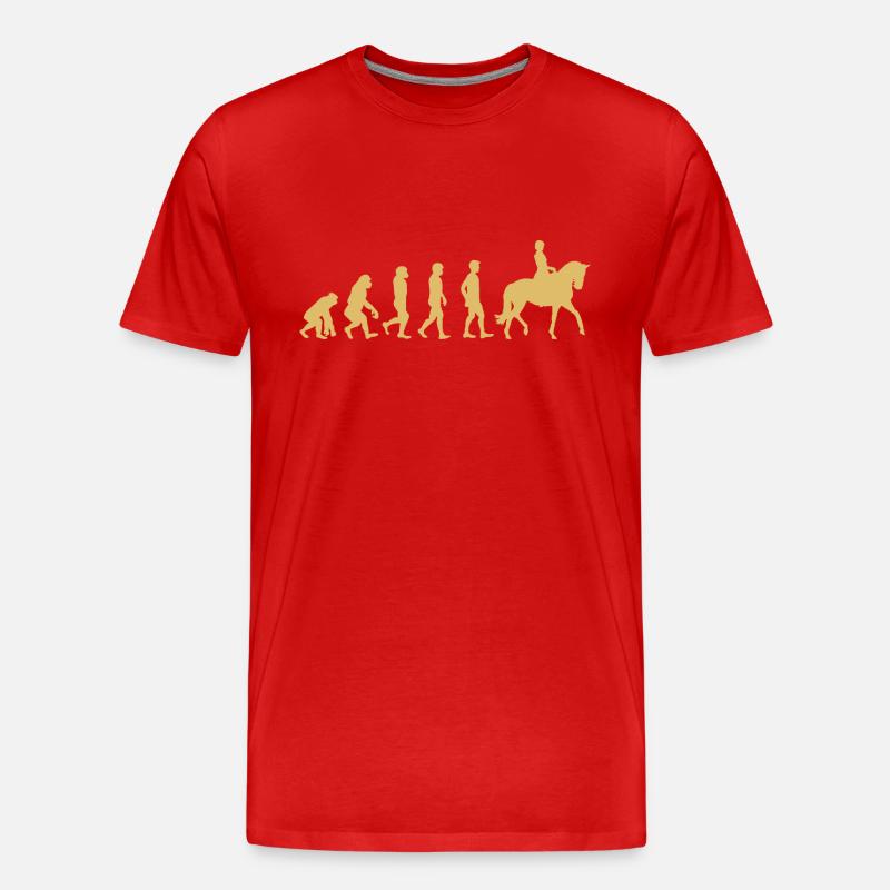 Pferd Reiten Evolution - Männer Premium Bio T-Shirt - Rot