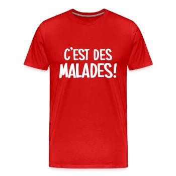 C'est des malades! - T-shirt bio Premium Homme - rouge - Devant - Damien (186cm)