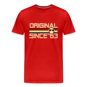 Seit 63 - Männer Premium Bio T-Shirt - Rot - Vorne - Damien (186cm)