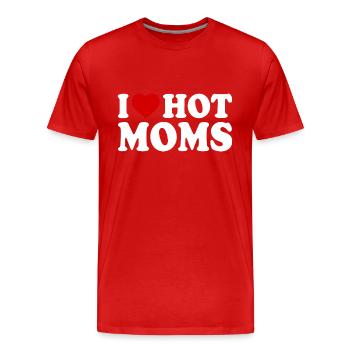 I love hot moms mom - T-shirt bio Premium Homme - rouge - Devant - Damien (186cm)