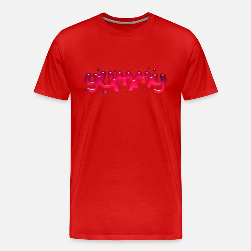 Leckere Textkunst - Männer Premium Bio T-Shirt - Rot