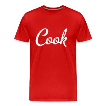 cuire - T-shirt bio Premium Homme - rouge - Devant - Damien (186cm)