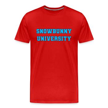 Snowbunny University - Men's Premium Organic T-Shirt - red - Front - Damien (186cm)