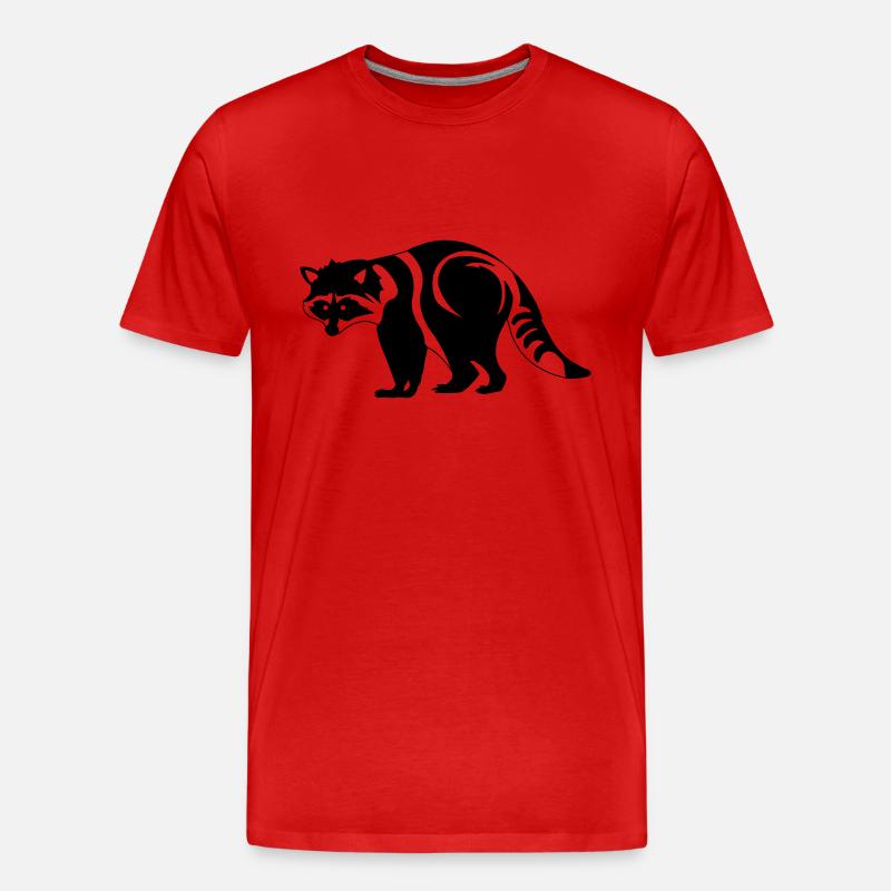 Waschbär - Männer Premium Bio T-Shirt - Rot