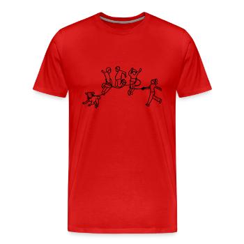 nous allons chiens de chien de walkies - T-shirt bio Premium Homme - rouge - Devant - Damien (186cm)