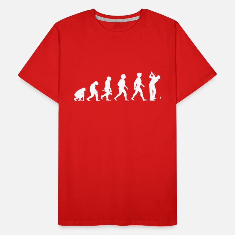 Evolution Golf Golfer Golfer Terrain de golf T-shirt bio Premium Homme
