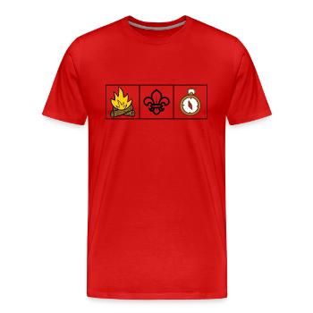 Scout / Scoutisme - T-shirt bio Premium Homme - rouge - Devant - Damien (186cm)